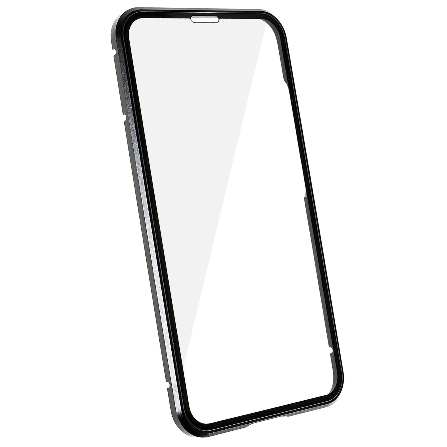 For Samsung Galaxy S24+ Clear Case Magnetic Adsorption Full Body Shockproof Phone Cover - Black
