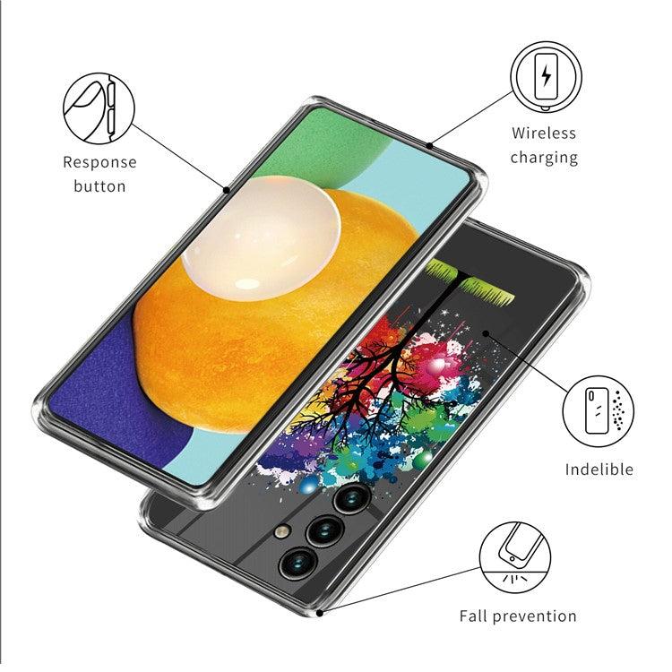 For Samsung Galaxy A55 5G Case Slim TPU IMD Pattern Printed Phone Cover - Colorful Tree