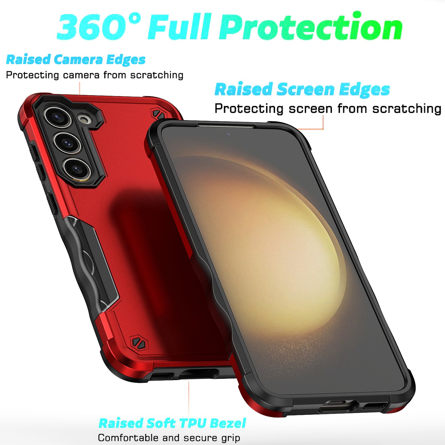 For Samsung Galaxy S24 Phone Case Rugged PC + TPU Anti-Drop Cover - Red
