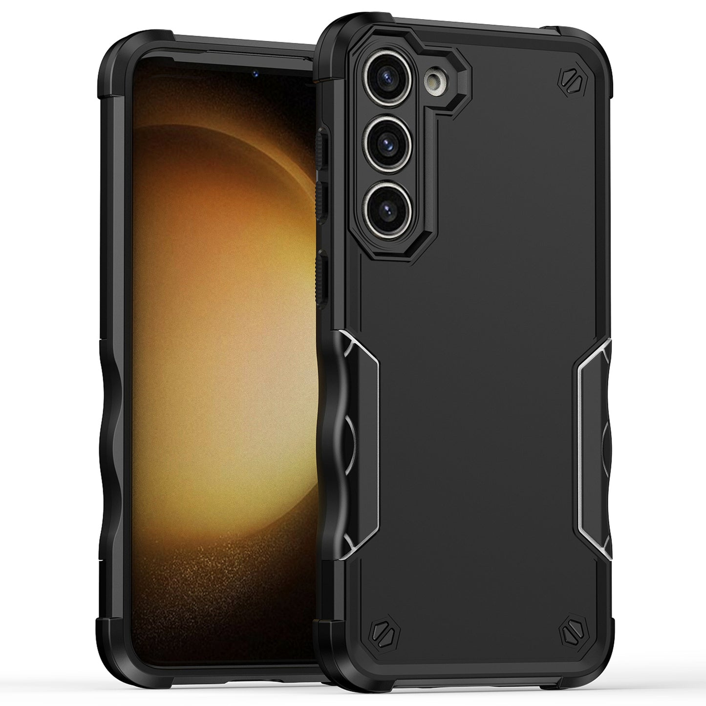 For Samsung Galaxy S24+ Shockproof Cover Anti-Slip Grips Enhanced Corner - Black