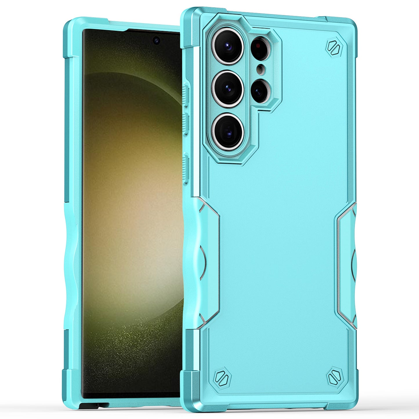 For Samsung Galaxy S24 Ultra Reinforced Protective Shell Hybrid PC+TPU Phone Cover - Mint Green