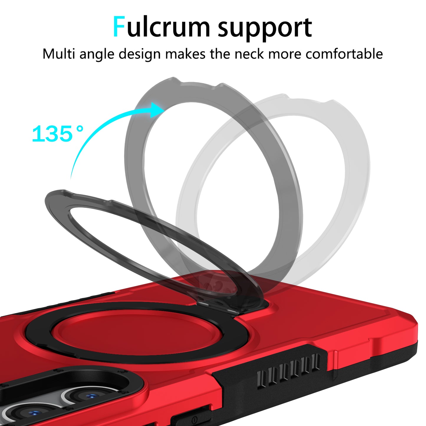 For Samsung Galaxy S24 Phone Cover TPU+PC Dual-Layer Ring Kickstand Anti-Drop Case - Red