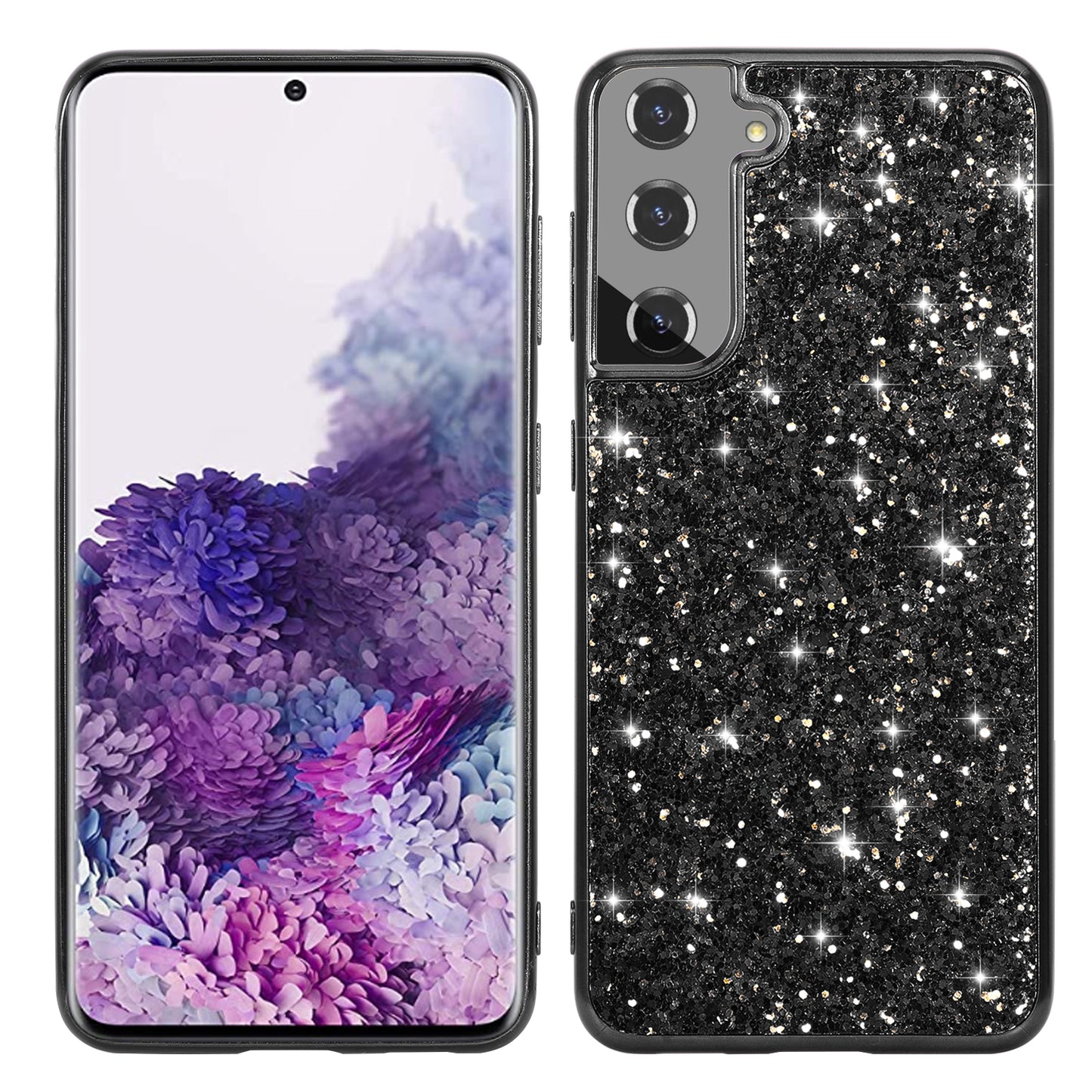 For Samsung Galaxy S24 Case Electroplating TPU Frame + PC Back Smartphone Cover - Black