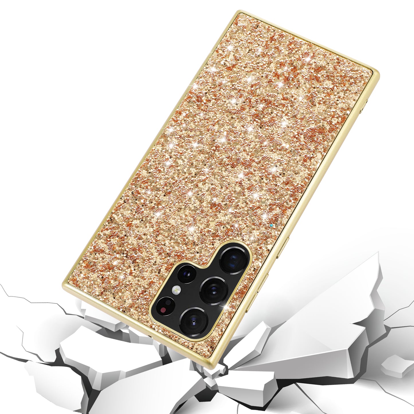 For Samsung Galaxy S24 Ultra Cell Phone Case Electroplating TPU Frame + PC Back Protective Shell - Silver
