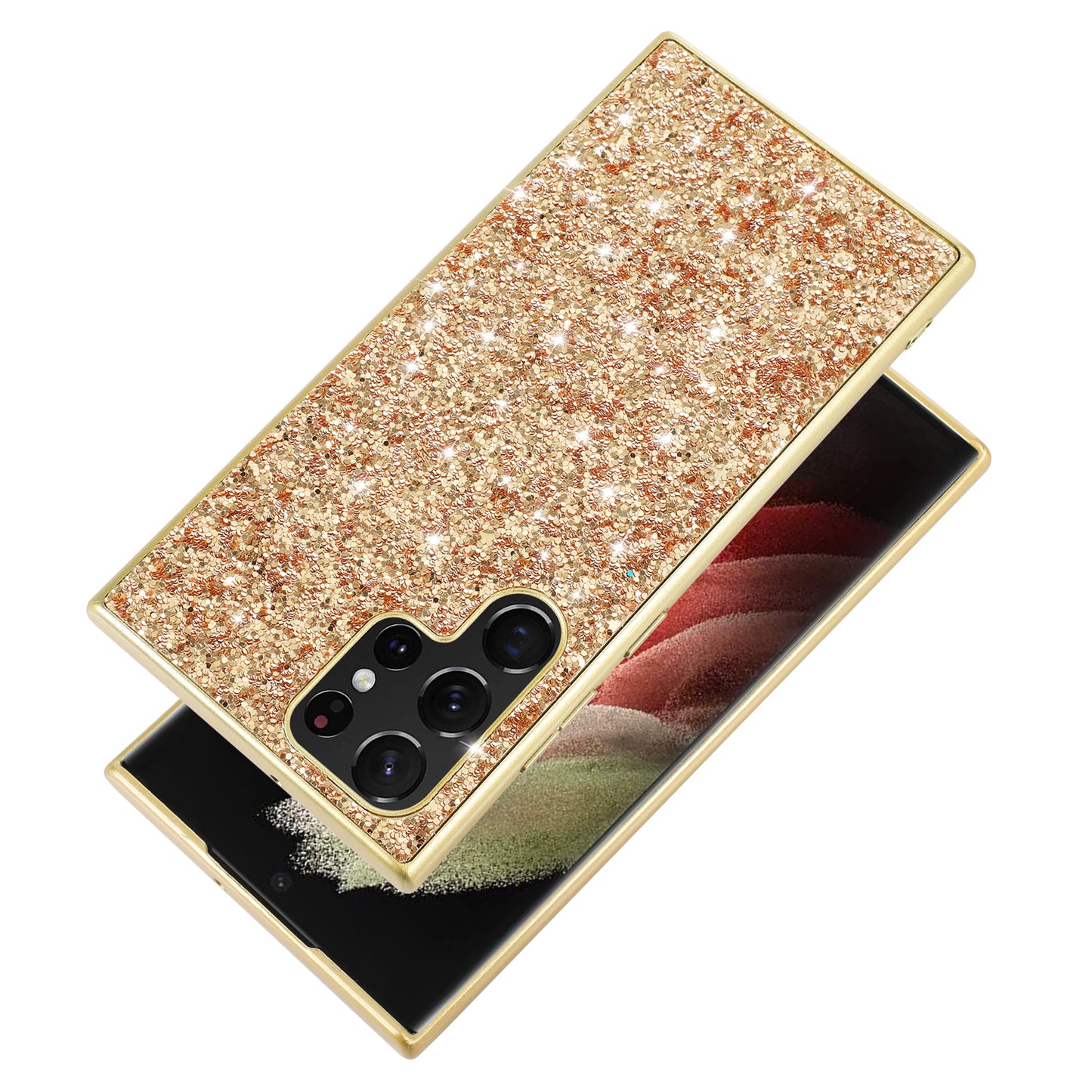 For Samsung Galaxy S24 Ultra Cell Phone Case Electroplating TPU Frame + PC Back Protective Shell - Blue