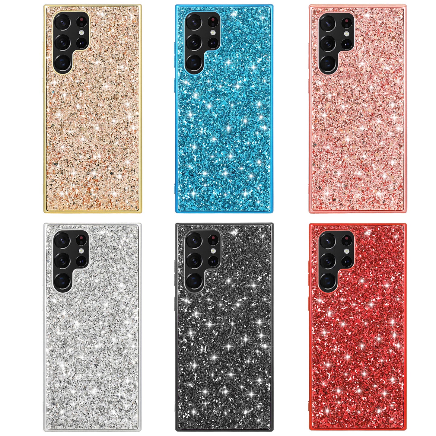 For Samsung Galaxy S24 Ultra Cell Phone Case Electroplating TPU Frame + PC Back Protective Shell - Blue