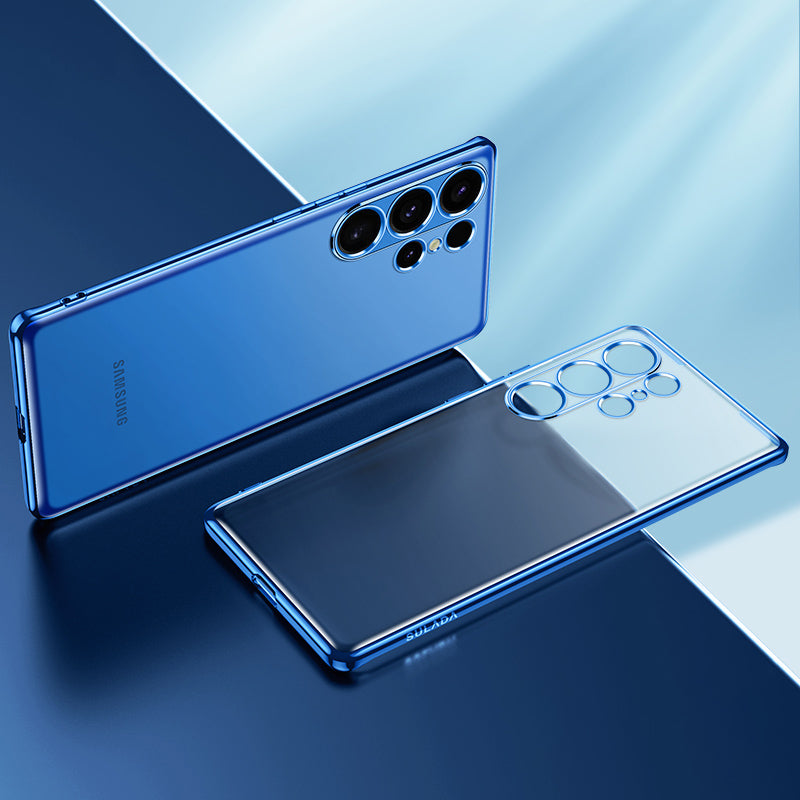 SULADA Nature Series for Samsung Galaxy S24 Ultra TPU Case Electroplated Matte Phone Cover - Blue