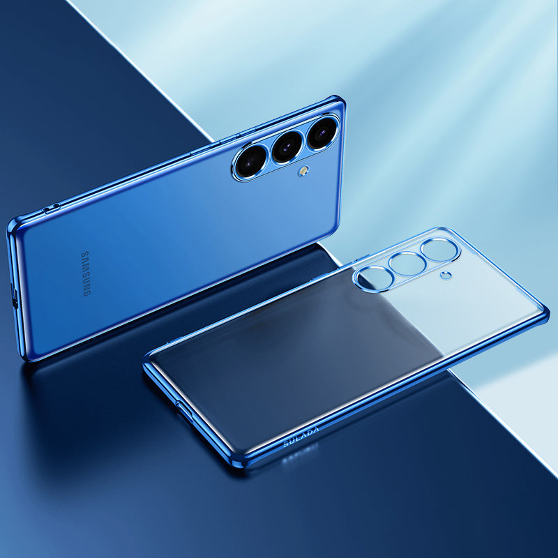 SULADA Nature Series for Samsung Galaxy S24 Case Matte Finish TPU Electroplating Cover - Blue