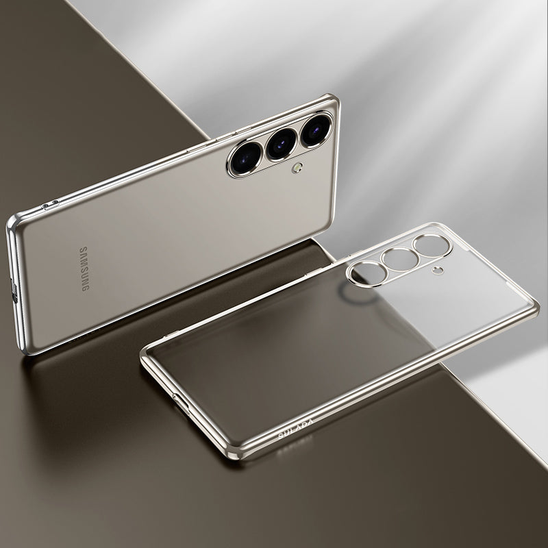 SULADA Nature Series for Samsung Galaxy S24 Case Matte Finish TPU Electroplating Cover - Titanium Grey / Titanium Grey