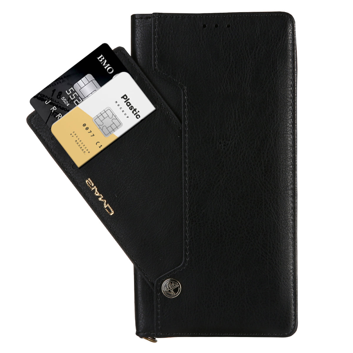 CMAI2 For Samsung Galaxy S24 Case PU Leather+TPU Phone Cover with Card Holder - Black