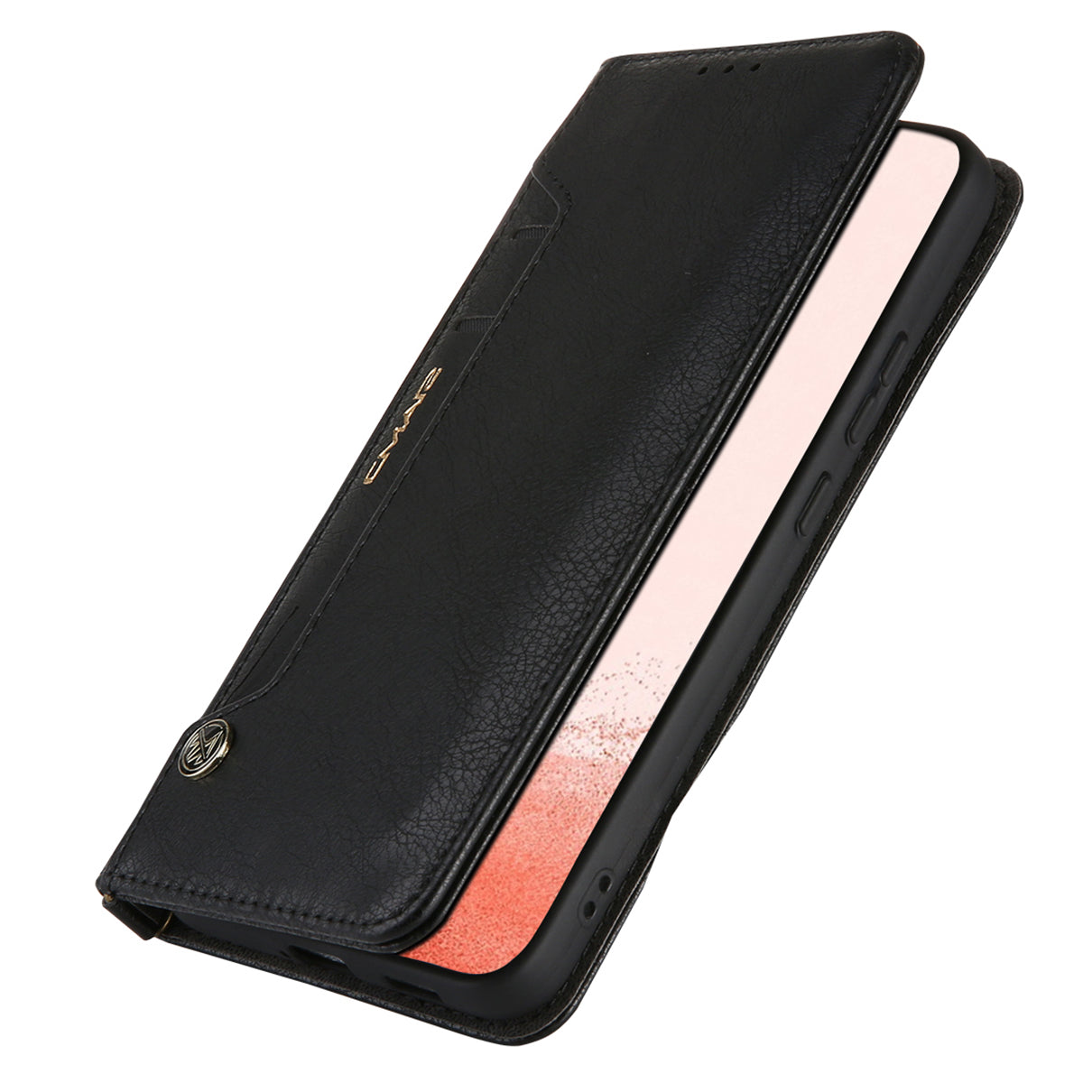 CMAI2 For Samsung Galaxy S24 Case PU Leather+TPU Phone Cover with Card Holder - Black
