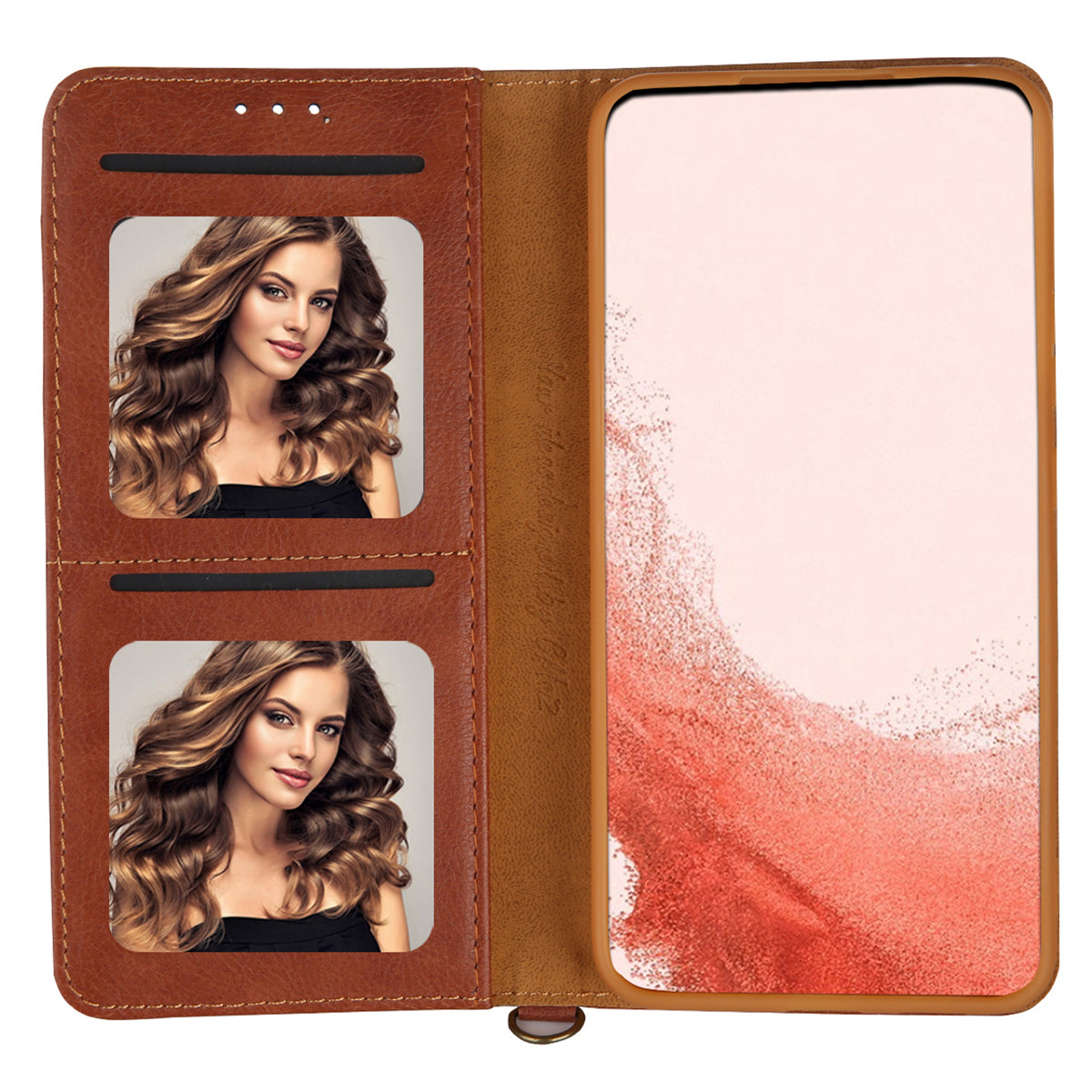 CMAI2 For Samsung Galaxy S24 Case PU Leather+TPU Phone Cover with Card Holder - Brown