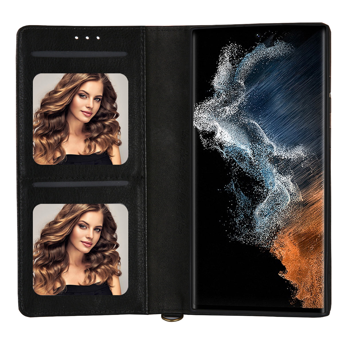 CMAI2 For Samsung Galaxy S24 Ultra Case Anti-drop Leather Stand Wallet Mobile Phone Cover - Black