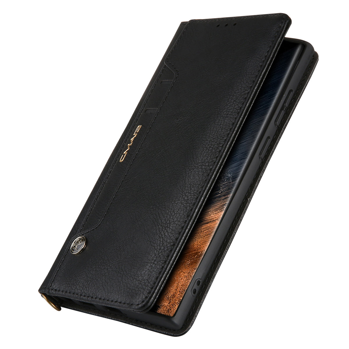 CMAI2 For Samsung Galaxy S24 Ultra Case Anti-drop Leather Stand Wallet Mobile Phone Cover - Black