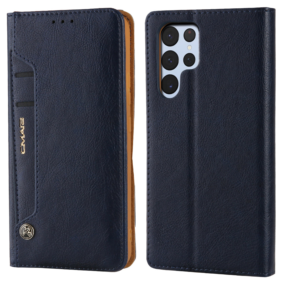 CMAI2 For Samsung Galaxy S24 Ultra Case Anti-drop Leather Stand Wallet Mobile Phone Cover - Blue