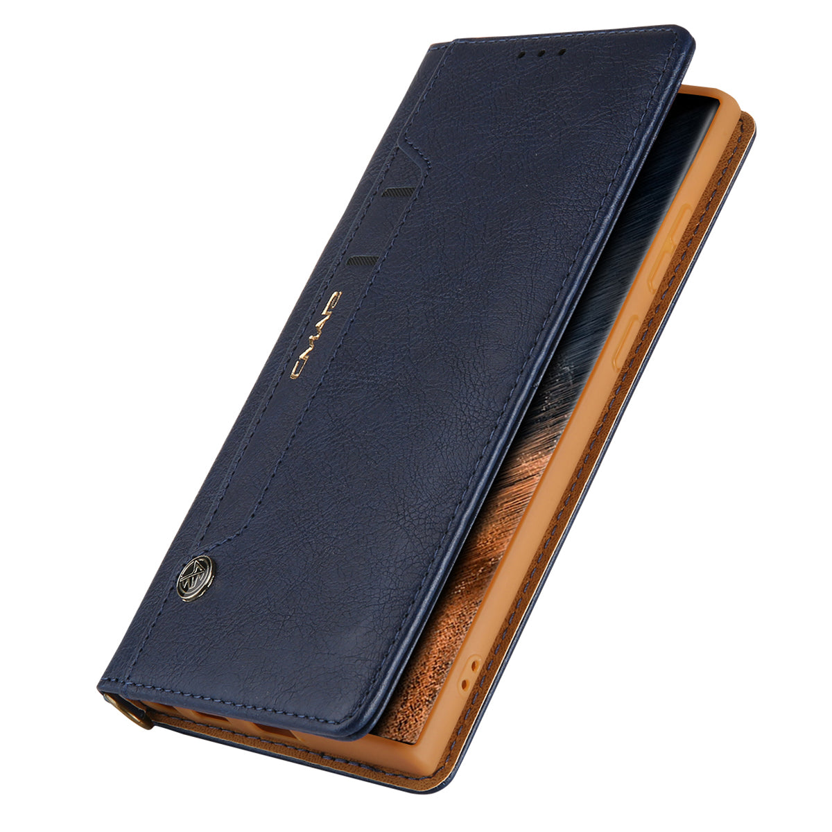 CMAI2 For Samsung Galaxy S24 Ultra Case Anti-drop Leather Stand Wallet Mobile Phone Cover - Blue
