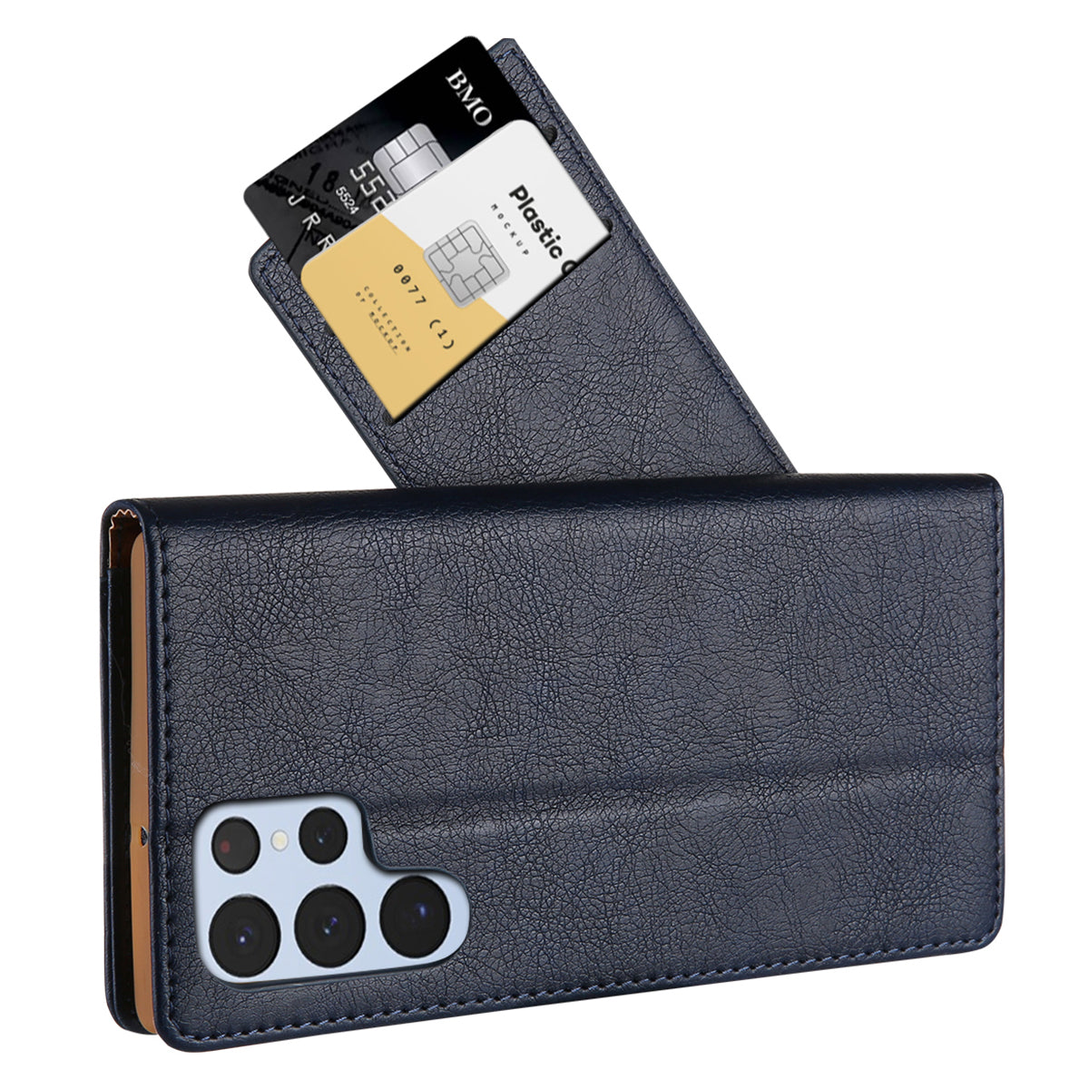 CMAI2 For Samsung Galaxy S24 Ultra Case Anti-drop Leather Stand Wallet Mobile Phone Cover - Blue