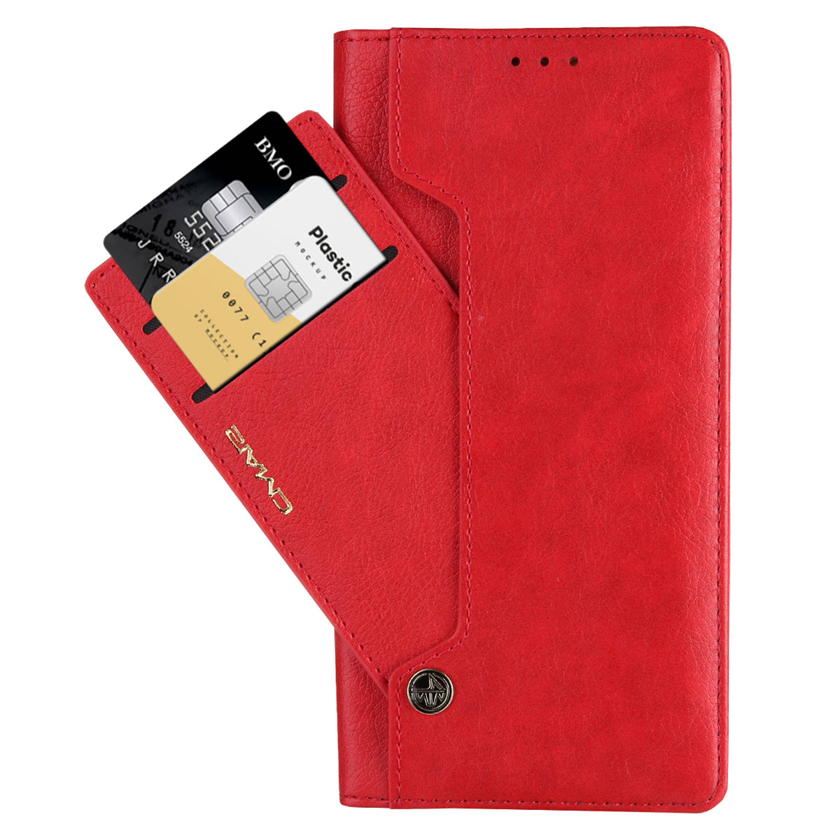 CMAI2 For Samsung Galaxy S24 Ultra Case Anti-drop Leather Stand Wallet Mobile Phone Cover - Red