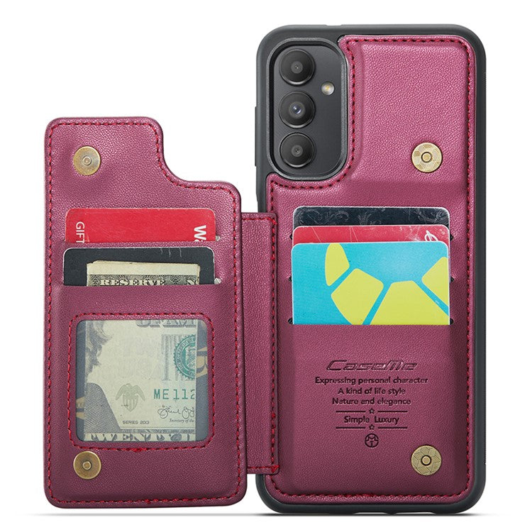 CASEME C22 Series for Samsung Galaxy A13 5G Case Kickstand Phone Cover 5 Card Slots - Red