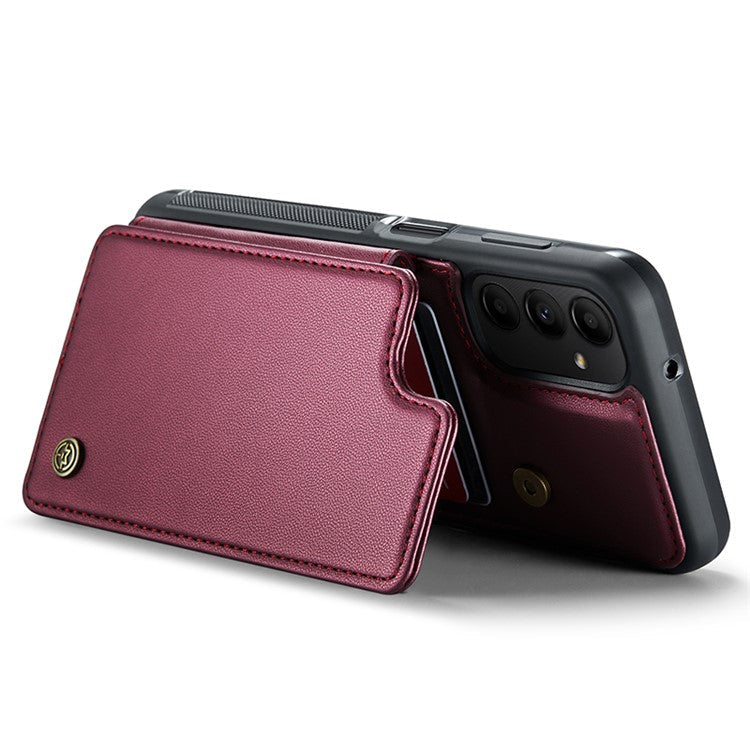 CASEME C22 Series for Samsung Galaxy A13 5G Case Kickstand Phone Cover 5 Card Slots - Red