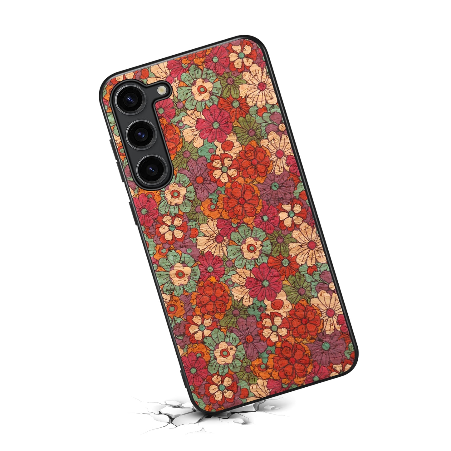 For Samsung Galaxy S24 Floral Series Phone Case Protective Phone Cover - Summer / Red