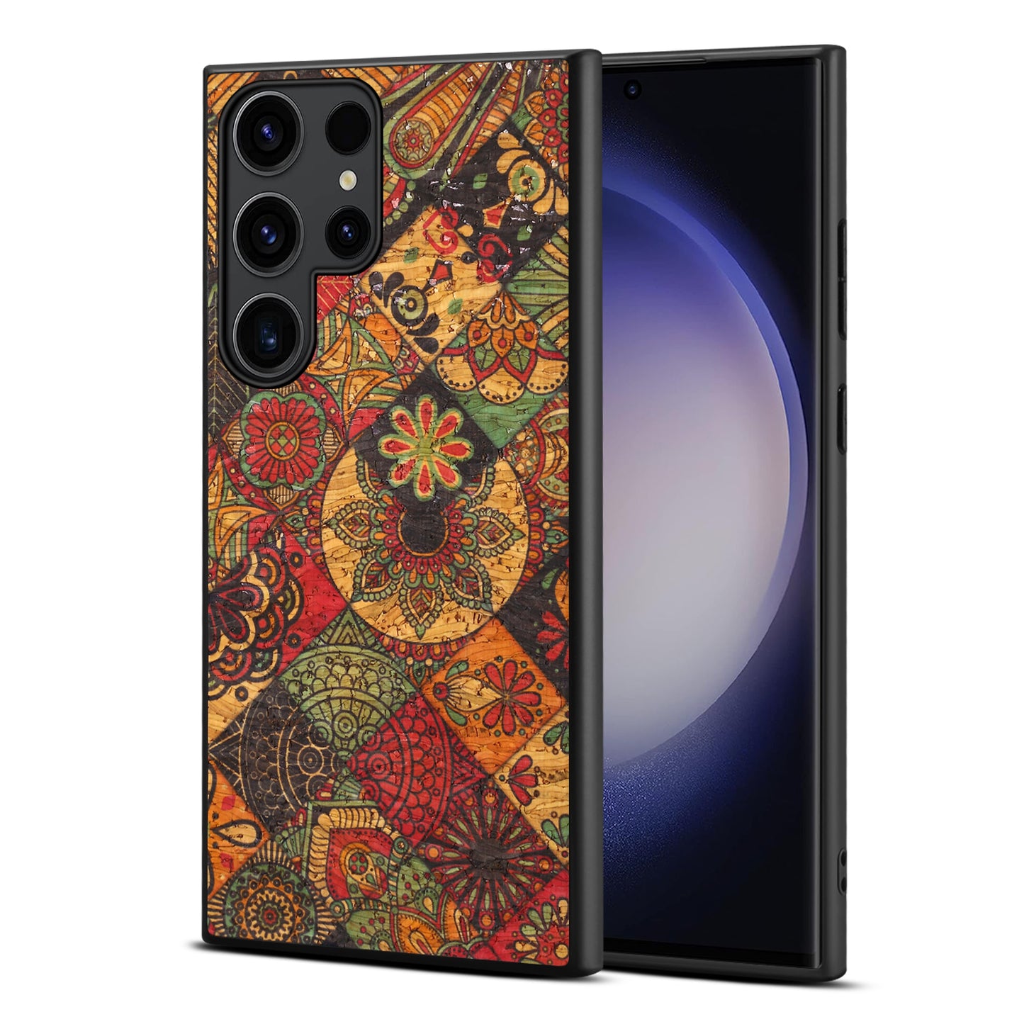 For Samsung Galaxy S24 Ultra Phone Case Floral Series Leather+PC+TPU Cover - Autumn / Yellow