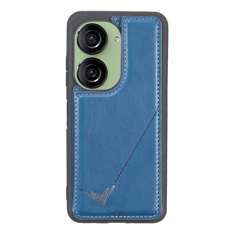 For Asus Zenfone 9 5G / Zenfone 10 5G Case PU Leather+TPU Card Holder Kickstand Phone Shell - Blue
