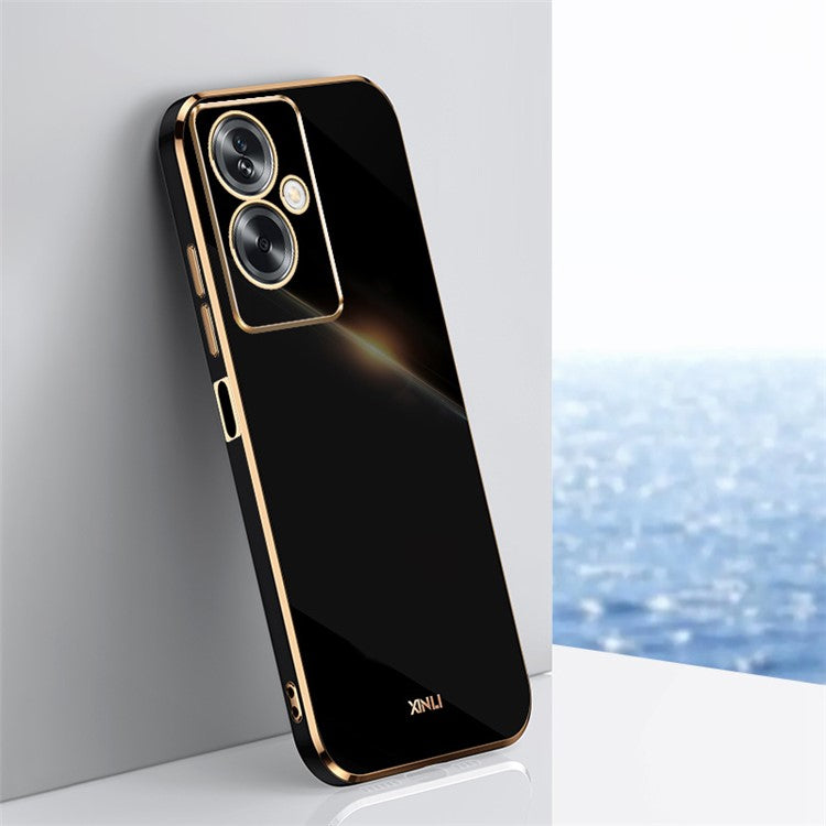 XINLI For Oppo A2 5G / A79 5G Phone Case Soft TPU Electroplating Cover - Black