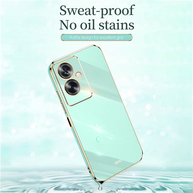 XINLI For Oppo A2 5G / A79 5G Phone Case Soft TPU Electroplating Cover - Black