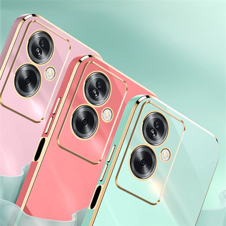 XINLI For Oppo A2 5G / A79 5G Phone Case Soft TPU Electroplating Cover - Black