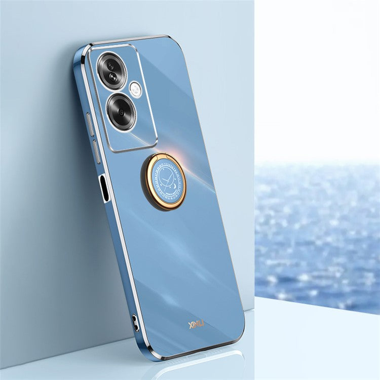 XINLI For Oppo A2 5G / A79 5G Soft TPU Case Electroplating Technology Kickstand Cover - Blue