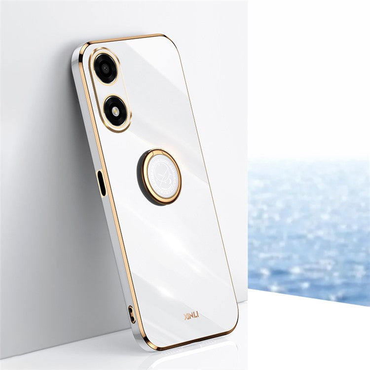 XINLI For Oppo A2x 5G Case Kickstand Ring Holder Design Phone Cover - White