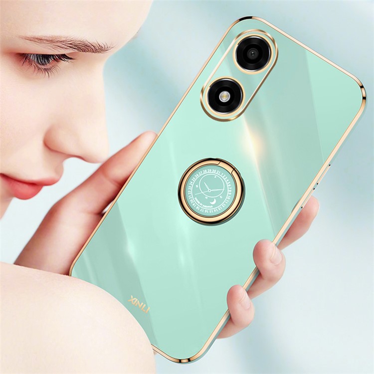 XINLI For Oppo A2x 5G Case Kickstand Ring Holder Design Phone Cover - Red
