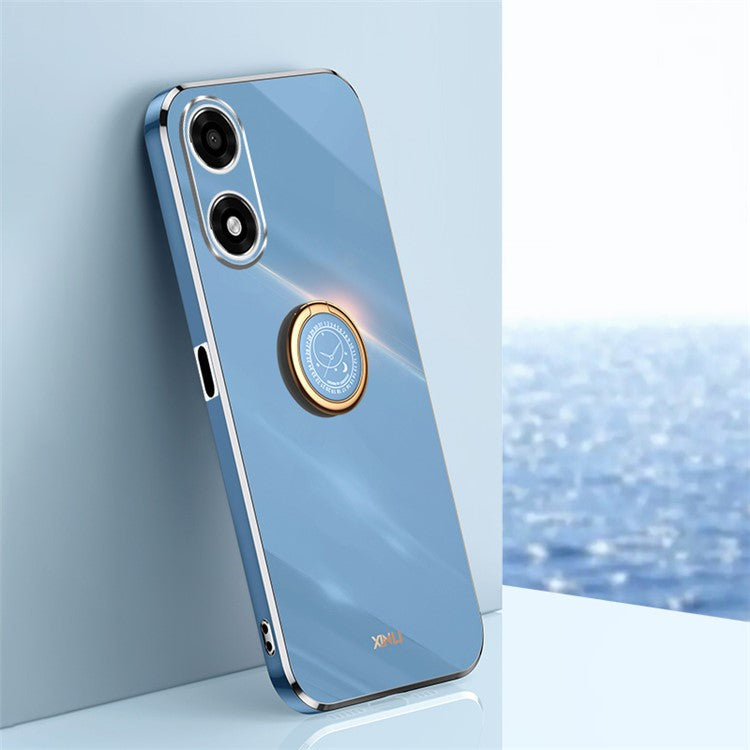 XINLI For Oppo A2x 5G Case Kickstand Ring Holder Design Phone Cover - Blue