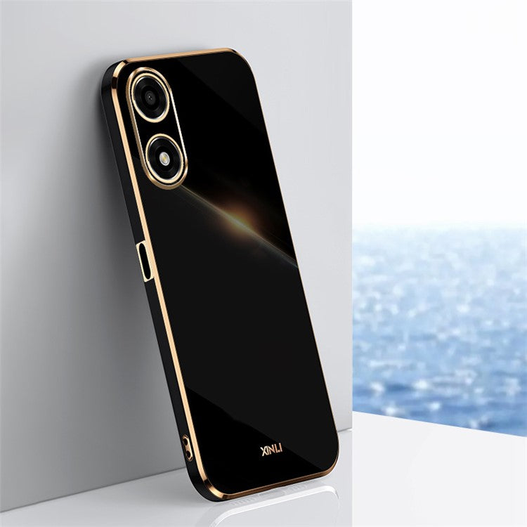 XINLI For Oppo A2x 5G Case Camera Lens Protection TPU Phone Cover - Black