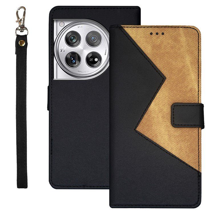 IDEWEI For OnePlus 12 5G Stand Case Card Holder PU Leather Phone Cover - Black