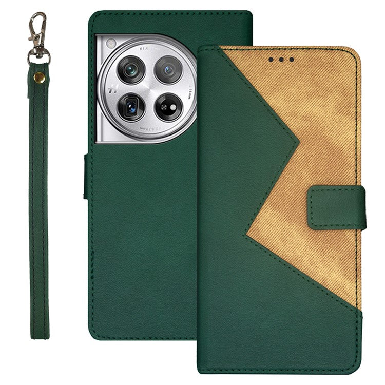 IDEWEI For OnePlus 12 5G Stand Case Card Holder PU Leather Phone Cover - Green