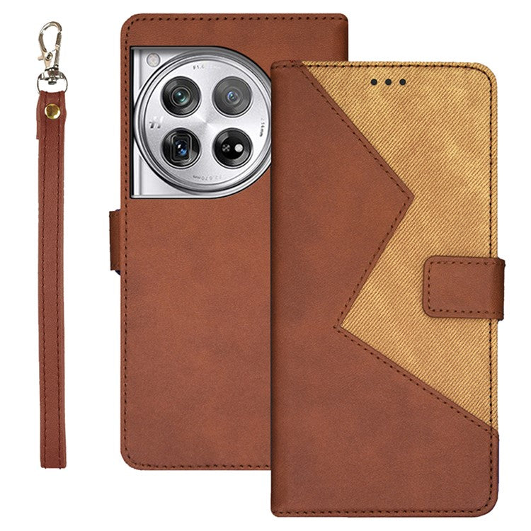 IDEWEI For OnePlus 12 5G Stand Case Card Holder PU Leather Phone Cover - Brown