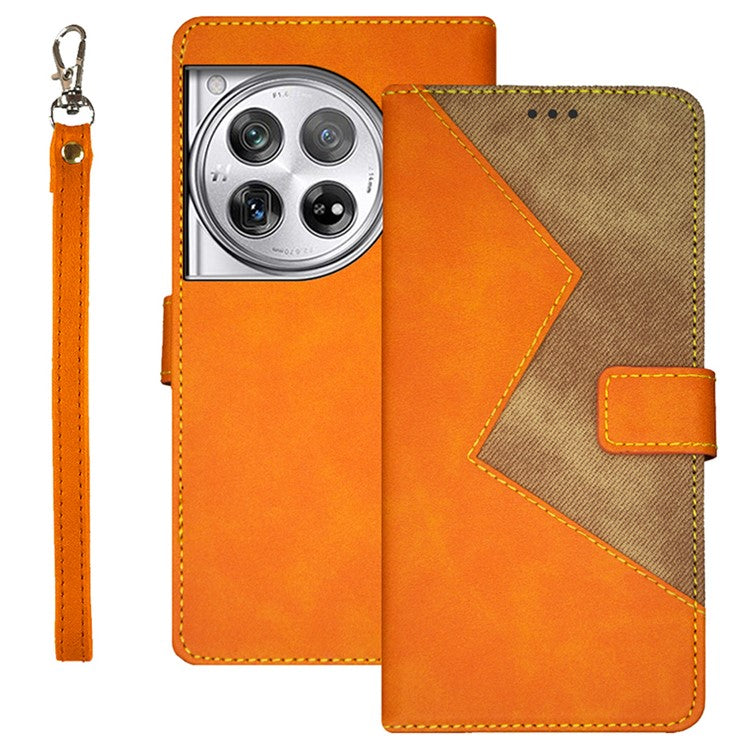 IDEWEI For OnePlus 12 5G Stand Case Card Holder PU Leather Phone Cover - Orange