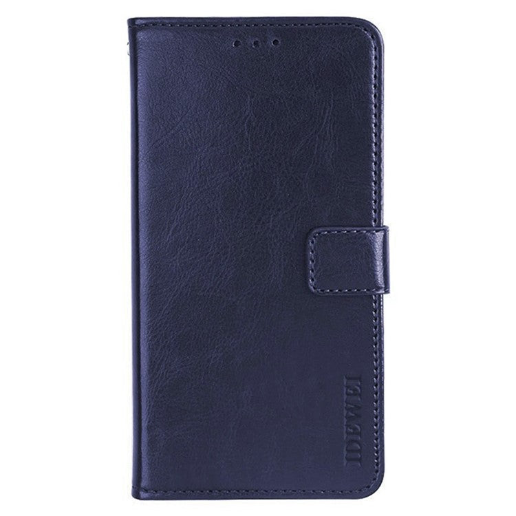 IDEWEI For OnePlus 12 5G Wallet Case Crazy Horse Pattern Folio Flip Leather Cover - Dark Blue