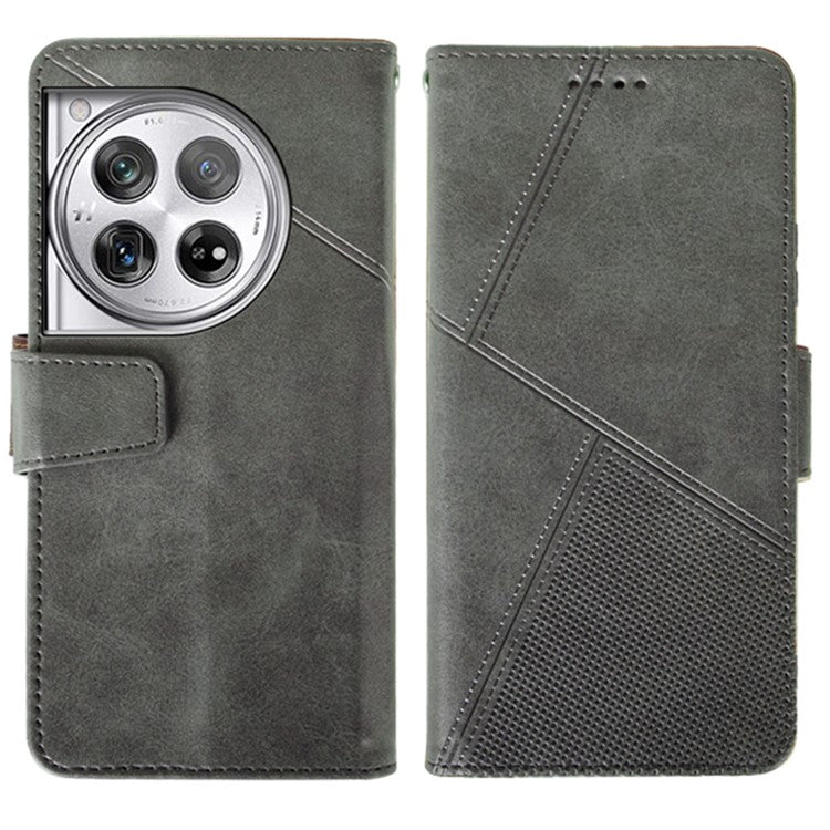 IDEWEI For OnePlus 12 5G Magnetic Case Leather Calf Texture Shockproof Wallet Phone Cover - Black