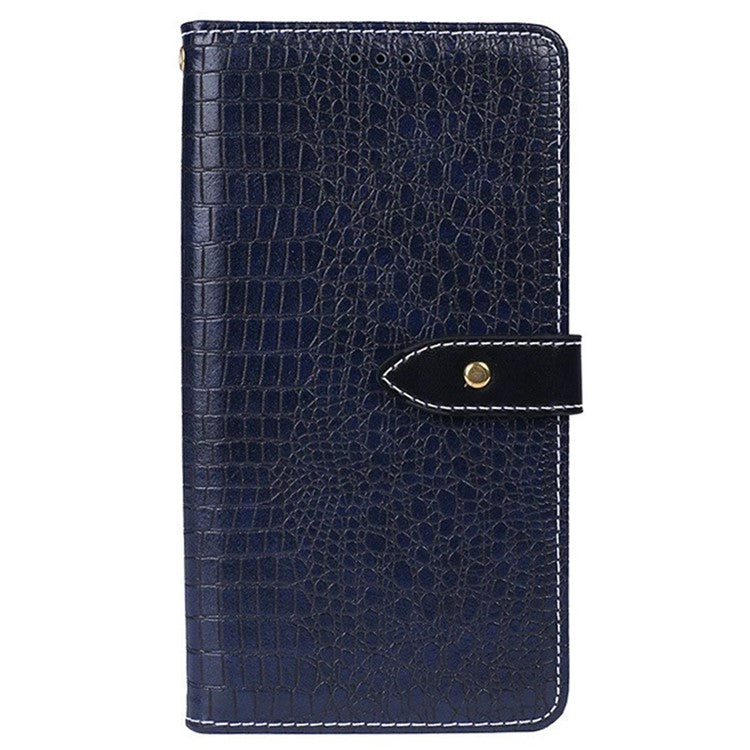 IDEWEI For OnePlus 12 5G Leather Phone Case Crocodile Texture Stand Wallet - Blue