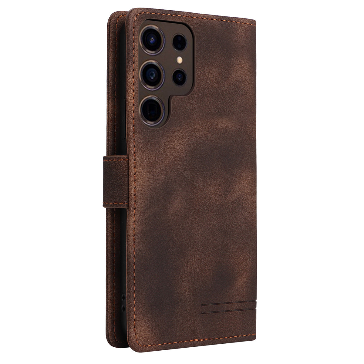 007 Series For Samsung Galaxy S24 Ultra Magnetic Phone Case Skin-touch Anti-scratch Cover - Brown