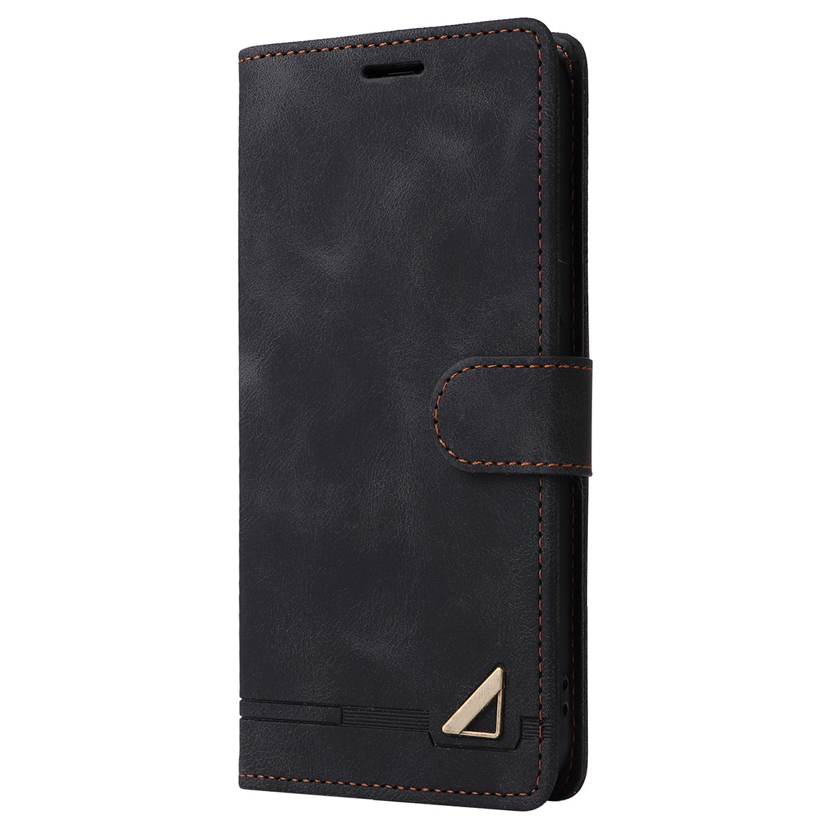 007 Series For Samsung Galaxy S24+ Case TPU+PU Leather Magnetic Skin-touch Phone Stand Cover - Black