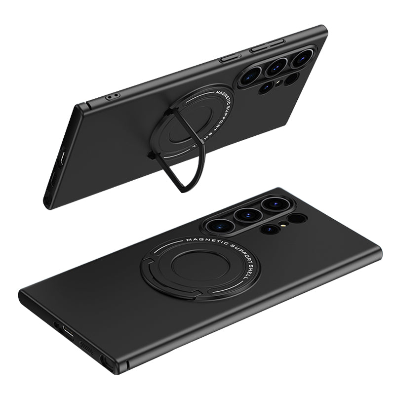 For Samsung Galaxy S24 Ultra Case Kickstand Phone Cover Compatible with MagSafe - Black