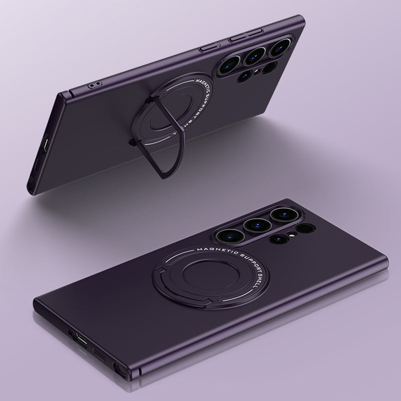 For Samsung Galaxy S24 Ultra Case Kickstand Phone Cover Compatible with MagSafe - Dark Purple