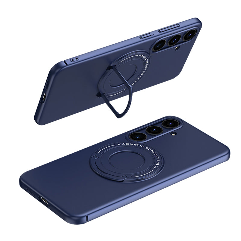 For Samsung Galaxy S24+ Magnetic Kickstand Case Compatible with MagSafe Drop Protection - Dark Blue