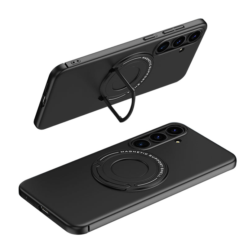 For Samsung Galaxy S24 Magnetic Phone Case Shock Armor Kickstand Cover - Black