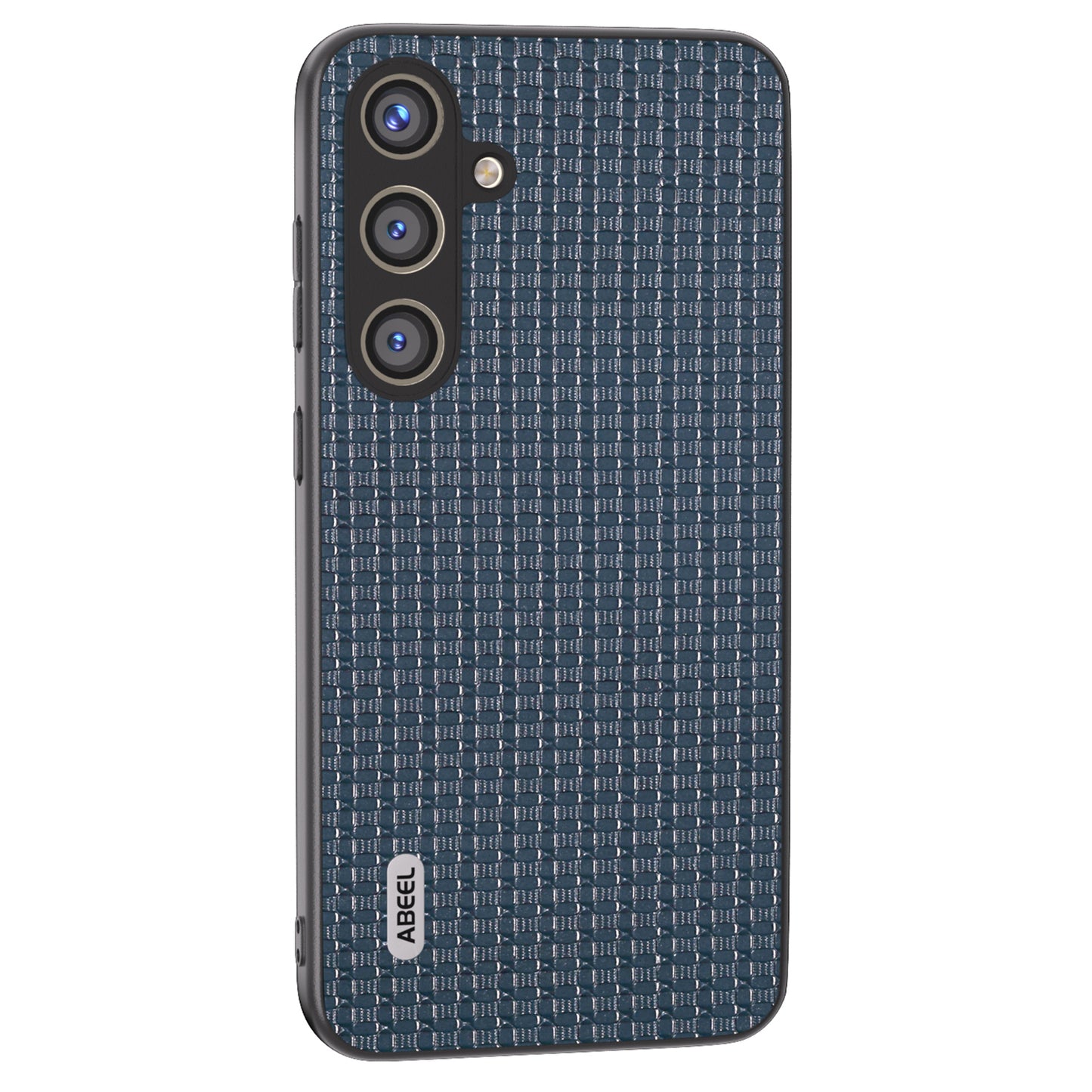 ABEEL For Samsung Galaxy S24+ Case Genuine Cow Leather Skin Phone Cover Anti-slip - Blue