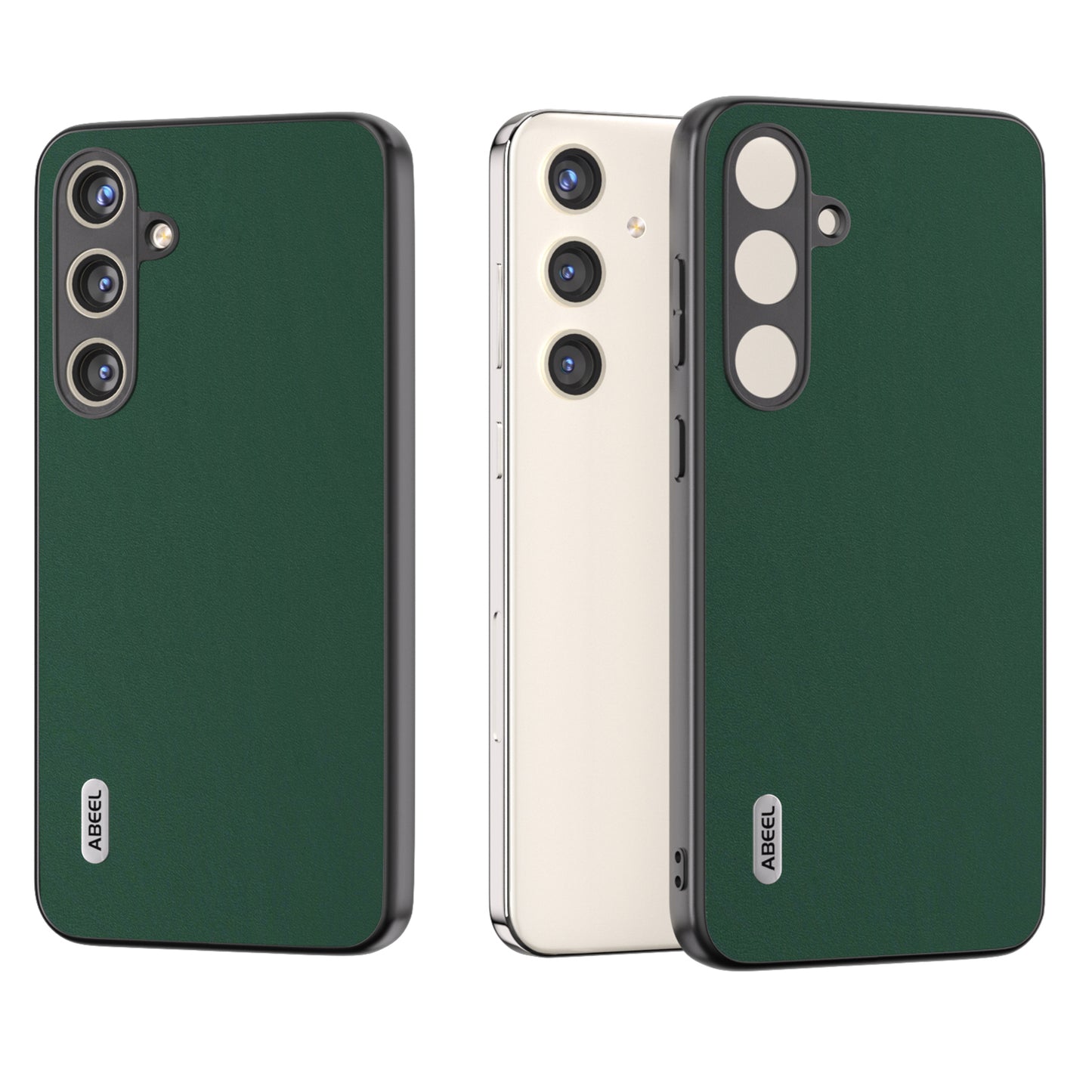 ABEEL For Samsung Galaxy S24 Silky Smooth Genuine Cow Leather Case - Green